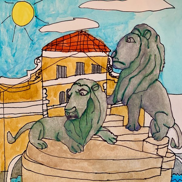 Jacksonville Landmarks Tile Art - San Marco Lions